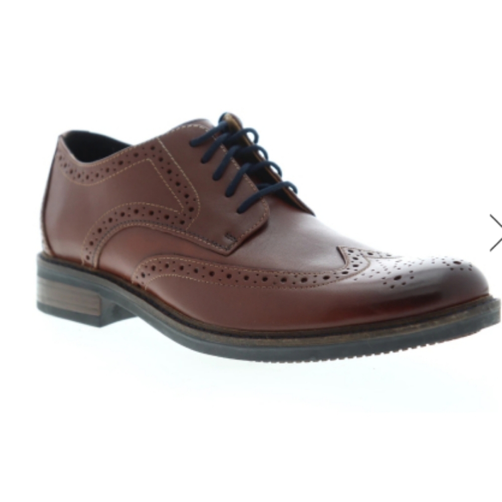 Bostonian Maxon Wingtip Leather Oxford Shoes Low Top Lace Up Brown Derby